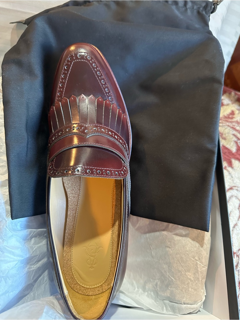 Women's Burgundy Kiltie Penny Loafers